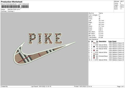 Swoosh Pike Embroidery File 4 size