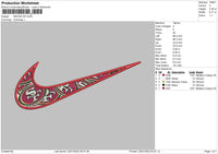 Swoosh SF Embroidery File 4 size