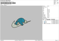 Swoosh Snorlax Embroidery File 6 sizes