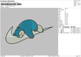 Swoosh Snorlax Embroidery File 6 sizes