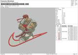 Swoosh Street Fighter 1 Embroidery File 6 sizes