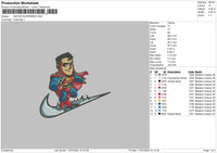 Swoosh Superman Embroidery File 6 sizes