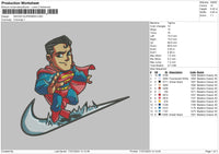 Swoosh Superman Embroidery File 6 sizes