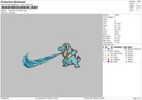 Swoosh Totodile Embroidery File 6 sizes