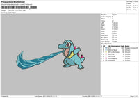 Swoosh Totodile Embroidery File 6 sizes