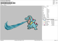 Swoosh Totodile Embroidery File 6 sizes