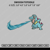 Swoosh Totodile Embroidery File 6 sizes