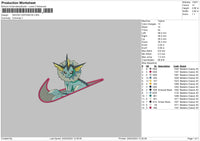 Swoosh Vaporeon Embroidery File 6 sizes