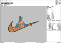 Swoosh Wolfman Embroidery File 6 sizes