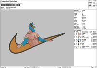 Swoosh Wolfman Embroidery File 6 sizes