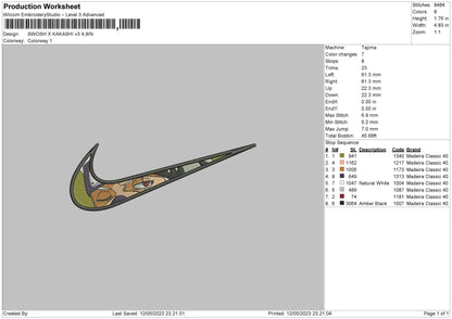 Swoosh x Kakashi Embroidery File 6 sizes