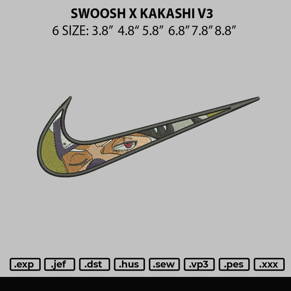 Swoosh x Kakashi Embroidery File 6 sizes