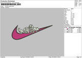 Swoosh Animals Embroidery File 6 sizes