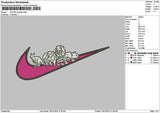 Swoosh Animals Embroidery File 6 sizes