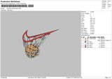 Swoosh Basketball Embroidery File 6 sizes