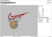 Swoosh Basketball Embroidery File 6 sizes