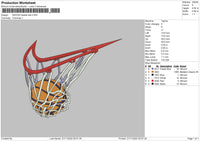 Swoosh Basketball Embroidery File 6 sizes