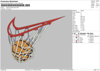 Swoosh Basketball Embroidery File 6 sizes
