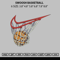 Swoosh Basketball Embroidery File 6 sizes