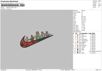 Swoosh Bikers Embroidery File 4 size