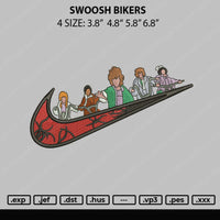 Swoosh Bikers Embroidery File 4 size