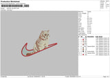 Swoosh Cat 2604 Embroidery File 6 sizes