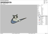 Swoosh Cat V2 Embroidery File 5 sizes