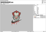 Swoosh Clown 3108 Embroidery File 6 sizes
