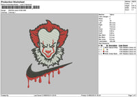 Swoosh Clown 3108 Embroidery File 6 sizes