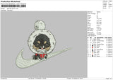 Swoosh Dog 1310 Embroidery File 6 sizes