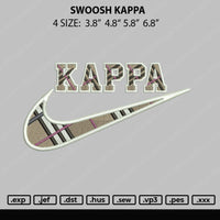 Swoosh Kappa Embroidery File 4 size