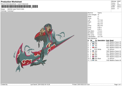Swoosh Rebel Itachi Embroidery File 4 size