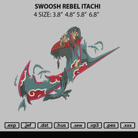 Swoosh Rebel Itachi Embroidery File 4 size