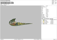 Swoosh Tropic Embroidery File 4 Sizes