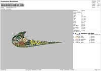 Swoosh Tropic Embroidery File 4 Sizes