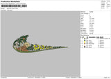 Swoosh Tropic Embroidery File 4 Sizes