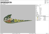 Swoosh Tropic Embroidery File 4 Sizes