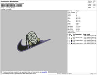 Swoosh 05 Anime Embroidery File 4 size