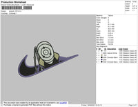 Swoosh 05 Anime Embroidery File 4 size