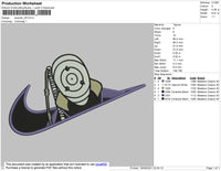 Swoosh 05 Anime Embroidery File 4 size