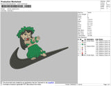 Swoosh Alloha Embroidery File 4 size