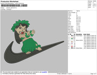 Swoosh Alloha Embroidery File 4 size
