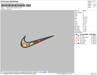 Swoosh Aang 02 Embroidery File 4 size