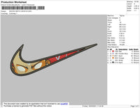 Swoosh Aang 02 Embroidery File 4 size