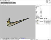 Swoosh Anime 003 Embroidery File 4 size