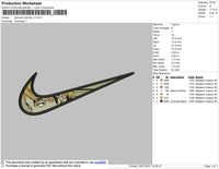 Swoosh Anime 003 Embroidery File 4 size