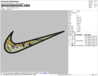Swoosh Anime 003 Embroidery File 4 size