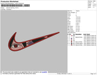Swoosh Anime 004 Embroidery File 4 size