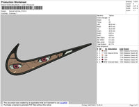 Swoosh Anime 005 Embroidery File 4 size