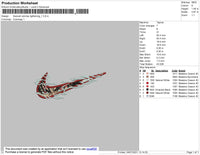 Swoosh Anime Lightning 01 Embroidery File 4 size